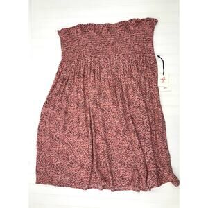 The Nines by Hatch Pink Floral Smocked Midi Skirt Plus Size XXL